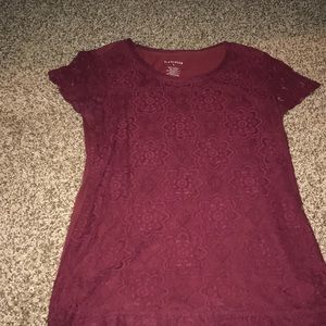Maroon lace shirt S